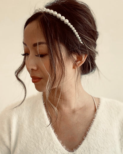 Diadema de Perlas delgada
